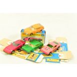 FOUR BOXED MATCHBOX SUPERFAST MODELS, comprising of a Dodge Charger MKIII, no. 52, dark pink painted