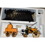 A BOXED HORNBY RAILWAYS 3 GAUGE STEPHENSONS ROCKET LIVE STEAM TRAIN SET, No.G100, not tested,