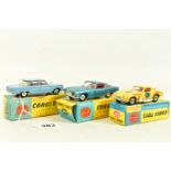 THREE BOXED CORGI TOYS CARS, Chevrolet Corvair, No.229, Chrysler Ghia L64, No.241, silver blue