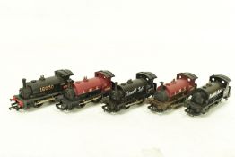 FIVE BOXED HORNBY OO GAUGE CLASS 0F PUG SADDLE TANK LOCOMOTIVES, No.16030, L.M.S. black livery (