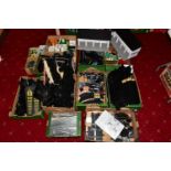 A LARGE COLLECTION OF SCALEXTRIC ACCESSORIES AND TRACK, to include Pits and other trackside