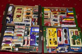 FOUR BOXES OF MODERN DIE-CAST VEHICLES, to include LLedo, Days gone, Corgi, Jensan models etc,