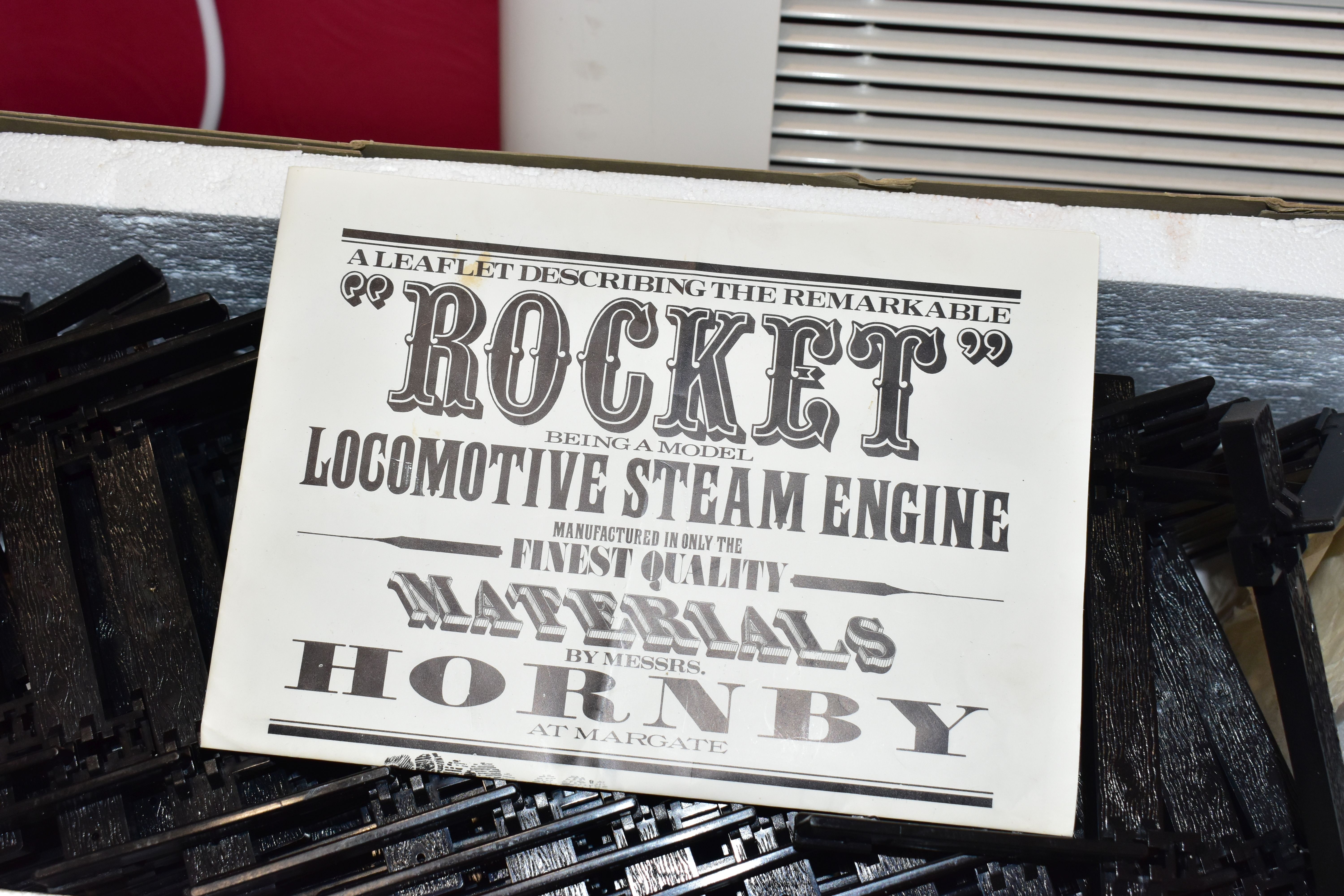 A BOXED HORNBY RAILWAYS 3 GAUGE STEPHENSONS ROCKET LIVE STEAM TRAIN SET, No.G100, not tested, - Image 10 of 10