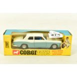 A BOXED CORGI TOYS ROLLS ROYCE H.J. MULLINER PARK WARD SILVER SHADOW, no.273, a sky blue and white