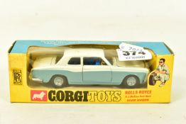A BOXED CORGI TOYS ROLLS ROYCE H.J. MULLINER PARK WARD SILVER SHADOW, no.273, a sky blue and white