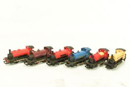 SIX BOXED HORNBY OO GAUGE CLASS 0F PUG SADDLE TANK LOCOMOTIVES, assorted numbers and liveries (R752,