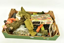A QUANTITY OF ACTION MAN FIGURES, ACCESSORIES AND CLOTHING, includes two earlier figures with