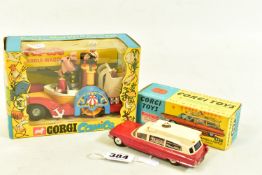 A BOXED CORGI TOYS CADILLAC SUPERIOR AMBULANCE, No.437, cream over red body, clear roof light, minor