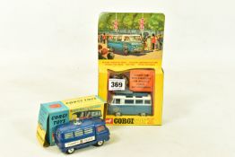 TWO BOXED CORGI TOYS COMMER VANS, the first, no. 479, a painted blue and white van featuring a man