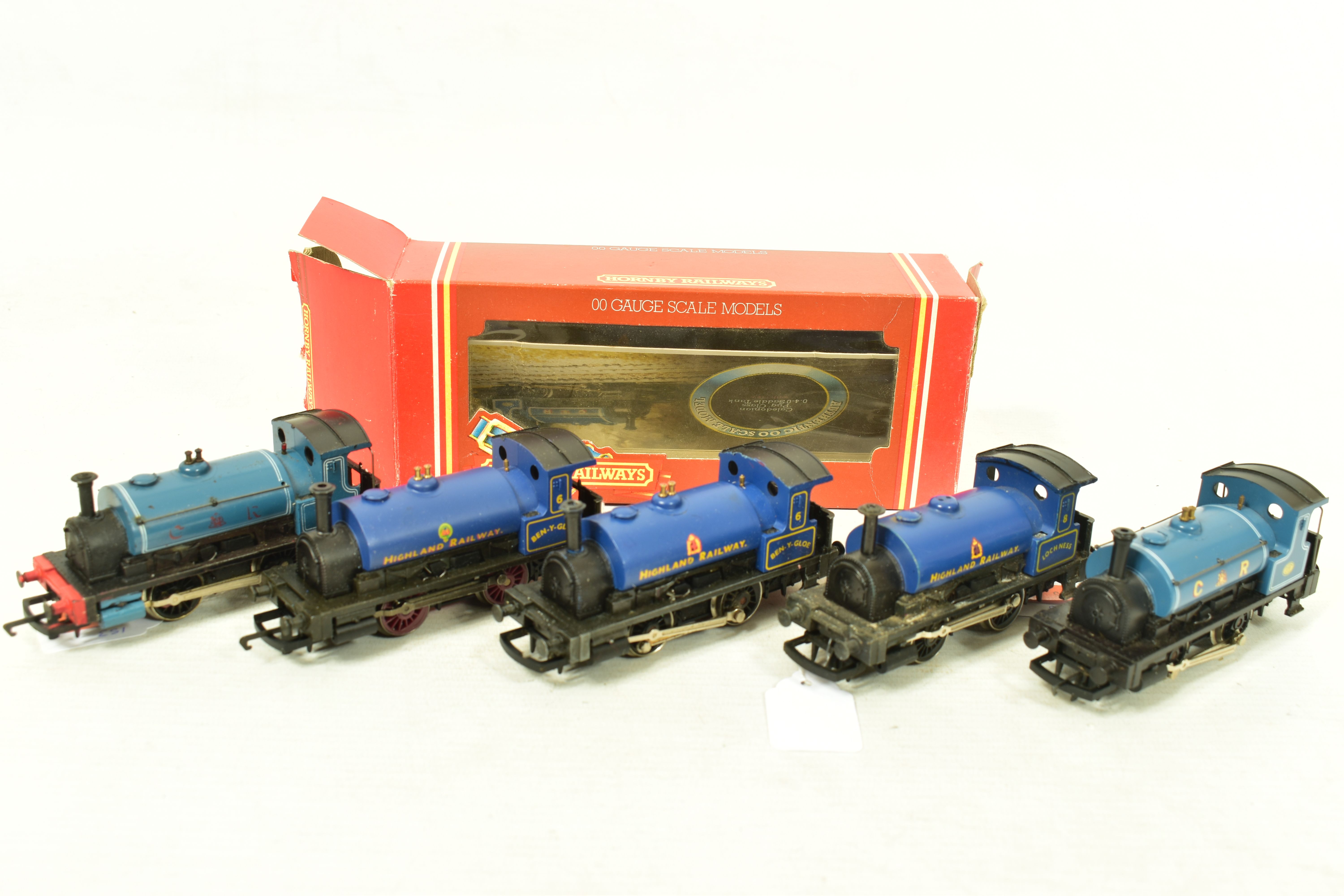 FIVE BOXED HORNBY OO GAUGE CLASS 0F PUG SADDLE TANK LOCOMOTIVES, 2 x No.270, C.R. blue livery (