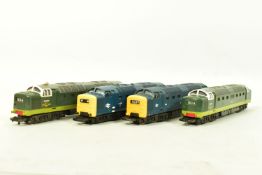 FOUR BOXED LIMA OO GAUGE CLASS 55 DELTIC LOCOMOTIVES, 2 x 'Meld' No.D9003, B.R. two tone green
