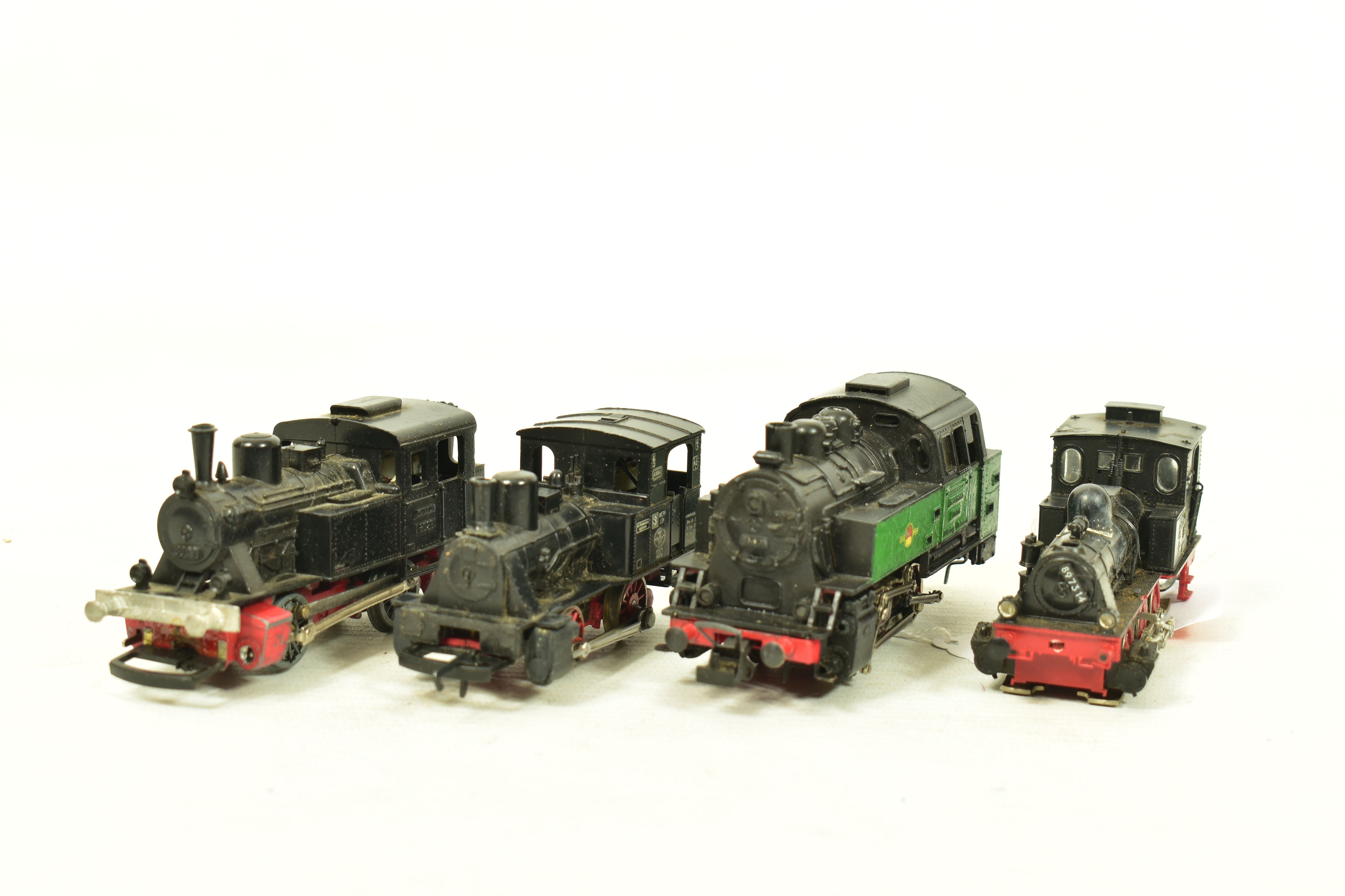FOUR BOXED HO GAUGE TANK LOCOMOTIVES, German outline examples by Trix, Marklin and Fleischmann,