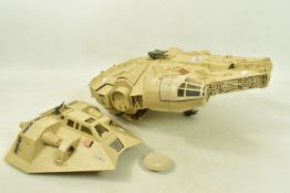 A VINTAGE KENNER STAR WARS MILLENNIUM FALCON 1979, CPJ products, with three retractable stilts,