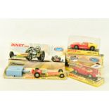 A BOXED DINKY TOYS DRAGSTER SET, no. 370, stickered to the side 'inch-pincher' the vehicle and