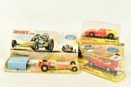 A BOXED DINKY TOYS DRAGSTER SET, no. 370, stickered to the side 'inch-pincher' the vehicle and