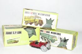 THREE BOXED AIRFIX 1:32 MILITARY VEHICLE MODELS AND ONE OTHER, to include a Alvis Stalwart, a