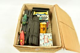 TWO BOXED SCALEXTRIC RACING CARS, Vanwall, No.C55, in blue with RN2 and Aston Martin, No.C57 in