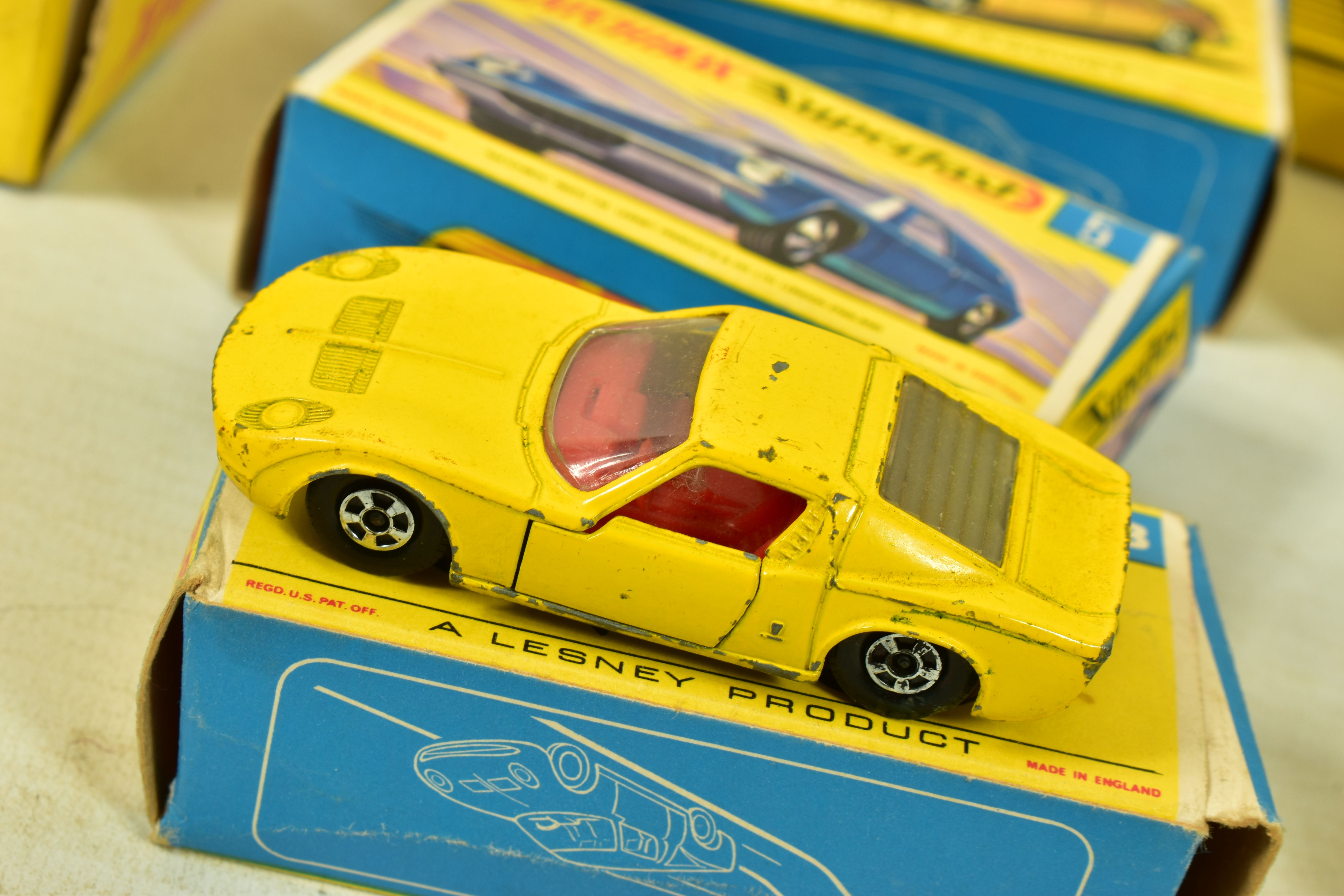 A BOXED LESNEY MATCHBOX 1-75 SERIES LAMBORGHINI MIURA P400, No.33, Superfast version with yellow - Image 5 of 7