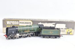 A BOXED WRENN OO GAUGE REBUILT BULLIED PACIFIC CLASS LOCOMOTIVE, 'EDDYSTONE' No.34028, B.R. lined