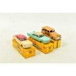 THREE BOXED DINKY TOYS AMERICAN CARS, Packard Clipper Sedan, No.180, cerise upper body, cream