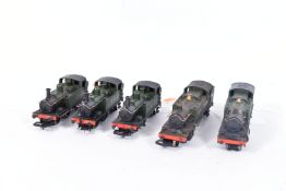 FIVE BOXED AIRFIX OO GAUGE G.W.R. LOCOMOTIVES, all in playworn condition, 2 x class 61XX tank