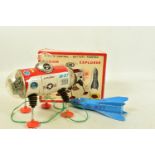 A BOXED YONEZAWA (JAPAN) BATTERY OPERATED REMOTE CONTROL TINPLATE MOON EXPLORER M-27, No.2205, not