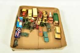 A QUANTITY OF UNBOXED AND ASSORTED PLAYWORN DIECAST VEHICLES, to include Dinky Toys Guy Warrior 4T