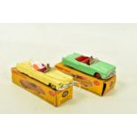 TWO BOXED DINKY TOYS AMERICAN CARS, Cadillac Tourer, No.131, yellow body, cerise interior, grey