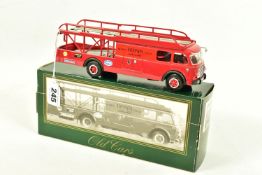 A BOXED OLD CARS FIAT FERRARI RACING CAR TRANSPORTER, 1/43 scale model in red livery with 'Ferrari