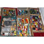 A QUANTITY OF UNBOXED AND ASSORTED PLAYWORN DIECAST VEHICLES, majority are Matchbox 1-75 series