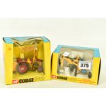 TWO BOXED CORGI TOYS AGRICUTURAL MODEL VEHICLES, firstly a Massey-Ferguson '165' Tractor with Saw