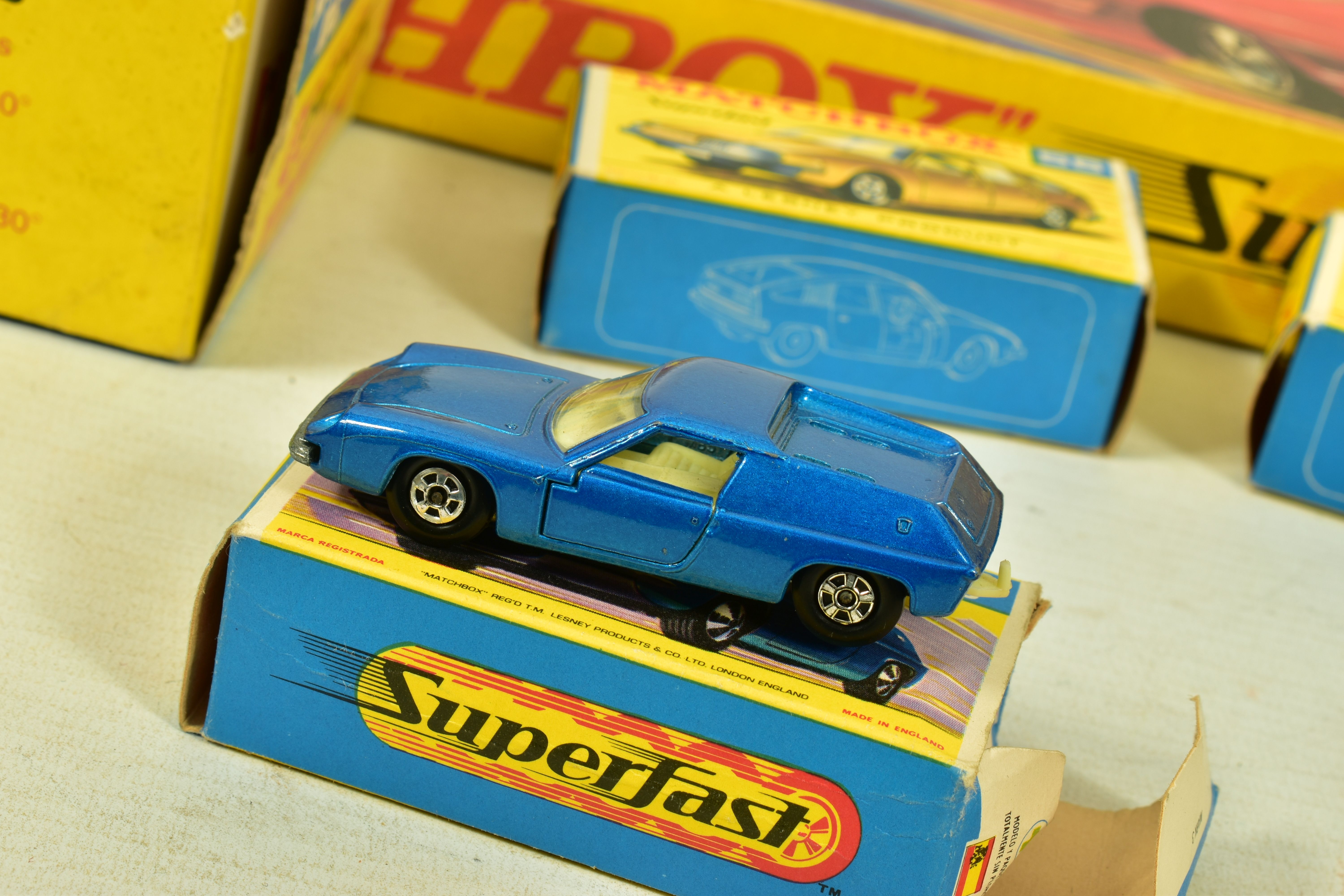 A BOXED LESNEY MATCHBOX 1-75 SERIES LAMBORGHINI MIURA P400, No.33, Superfast version with yellow - Image 6 of 7