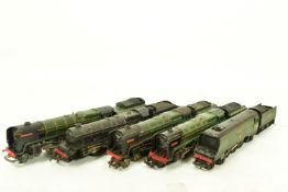 FIVE BOXED TRI-ANG OO GAUGE LOCOMOTIVES, renumbered and renamed Battle of Britain class '602