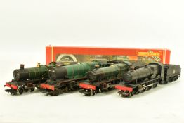 FOUR BOXED HORNBY OO GAUGE LOCOMOTIVES OF G.W.R. ORIGIN, renamed and renumbered 'County' class '
