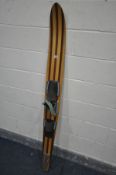 A MID CENTURY FRED WILLIAMS WATER SKI, length 173cm, along with a French style open armchair, and