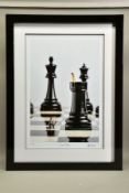 MR KUU (BRITISH CONTEMPORARY) 'CHECK MATE', a signed limited edition print depicting chess pieces