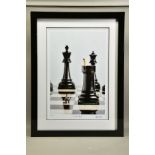 MR KUU (BRITISH CONTEMPORARY) 'CHECK MATE', a signed limited edition print depicting chess pieces