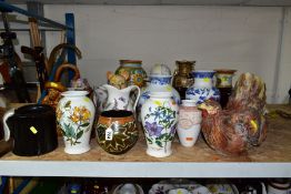 CERAMIC VASES AND PLANTERS ETC, to include a Gouda Nadro pattern vase (glaze chipped to the rim),