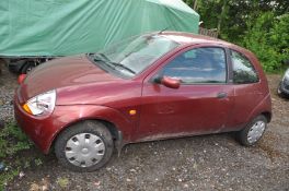 A 2001 FORD KA 1.3L THREE DOOR HATCHBACK CAR with Cherished Plate SRA 633, mileage shown 29,266 (