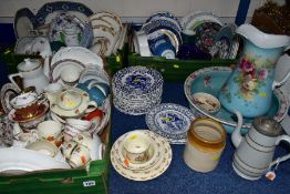 THREE BOXES AND LOOSE TEA AND DINNER WARES ETC, to include Woods Ivory 'Shirley' tea wares, together