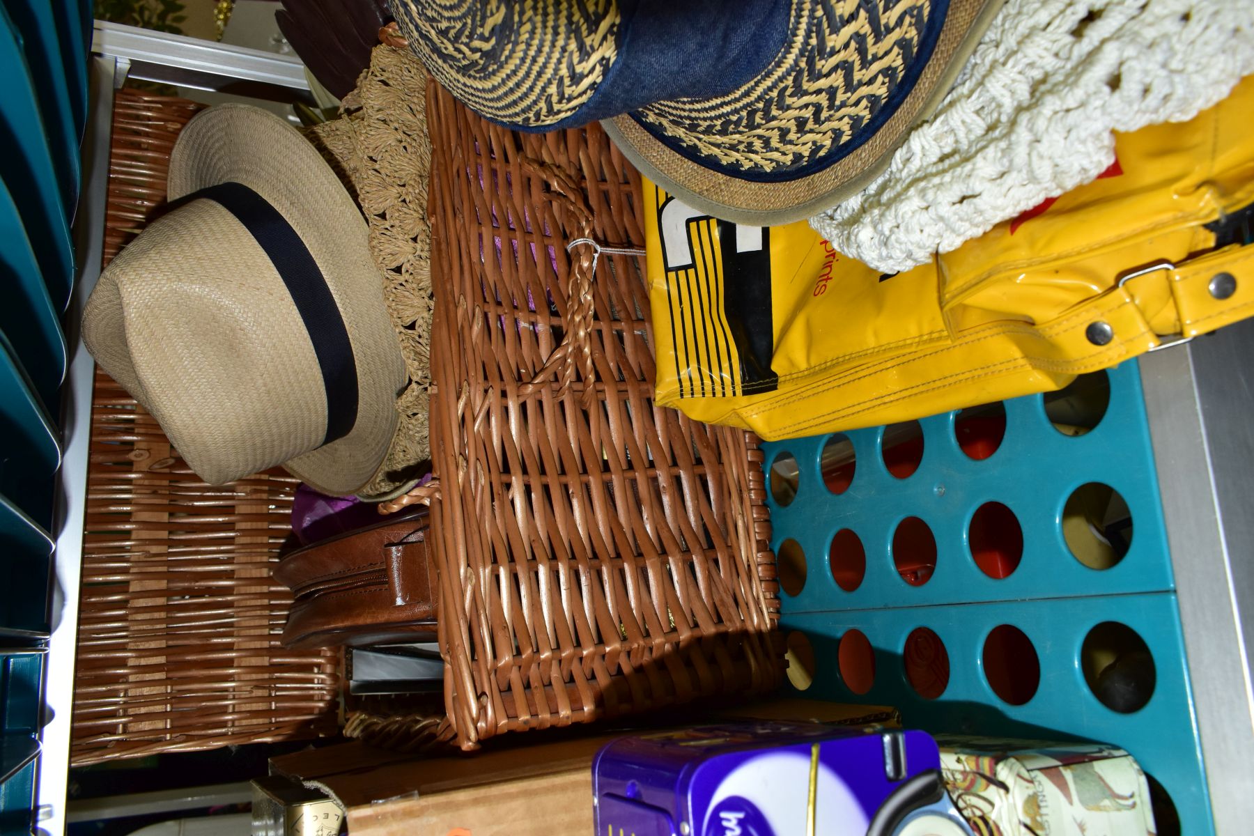 SEVEN BOXES AND LOOSE HABERDASHERY ITEMS, TINS, HATS, ETC, including two bowler hats, ladies and - Image 5 of 13