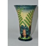 A MOORCROFT POTTERY LIMITED EDITION PONGO FERN CONICAL FOOTED VASE, no.119/150, commissioned by