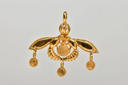 A YELLOW METAL REPODUCTION OF THE MALIA PENDANT, a replica of the 'Malia Pendant' found in a tomb in