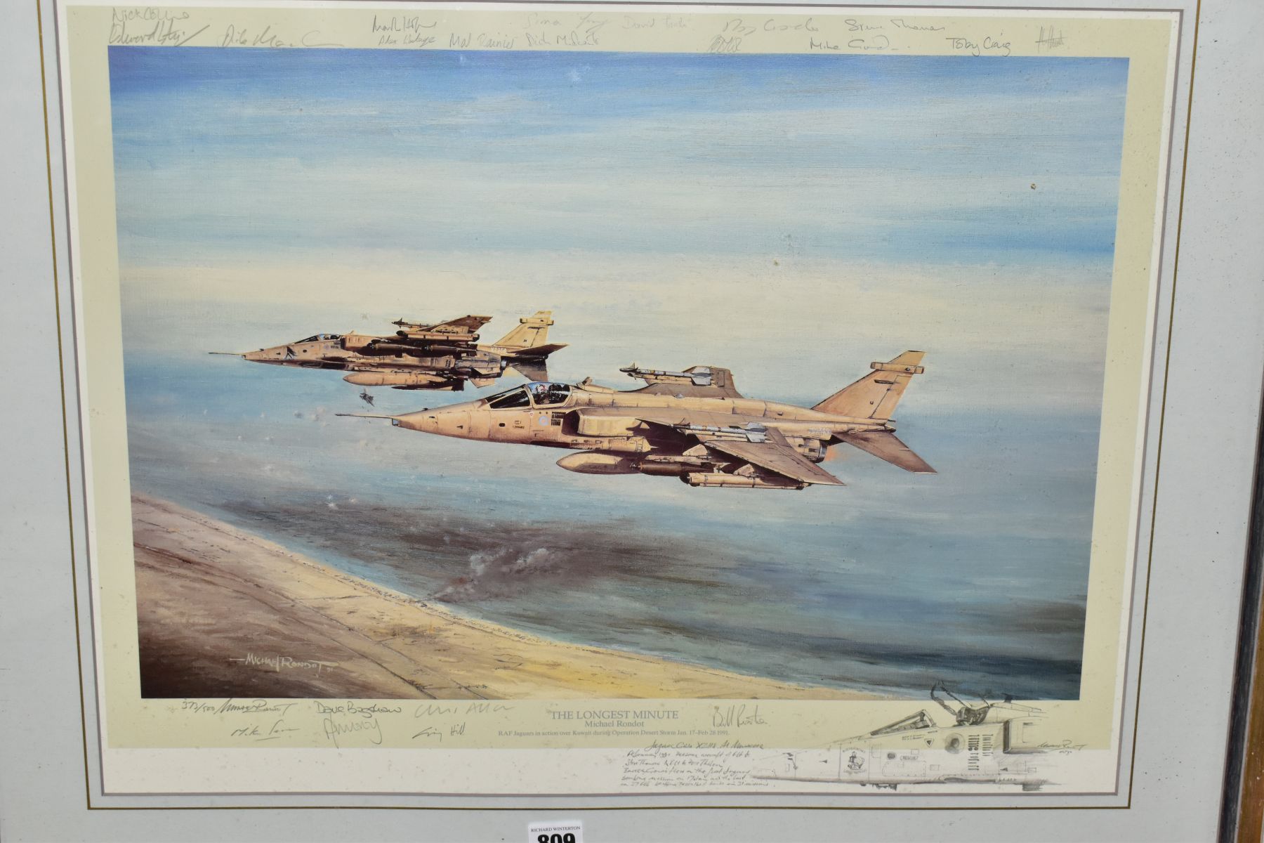 MICHAEL RONDOT (BRITISH CONTEMPORARY) TWO SIGNED LIMITED EDITION MILITARY AVIATION PRINTS, - Image 2 of 7