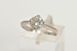 AN 18CT GOLD DIAMOND SOLITAIRE RING, a round brilliant cut diamond in a four prong white gold