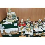 EIGHTEEN BOXED CHRISTMAS THEMED LILLIPUT LANE SCULPTURES, comprising sixteen Christmas Annual