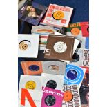 A BOX CONTAINING OVER ONE HUNDRED AND FORTY 7in SINGLES including Rolling Stones, Little Richard,