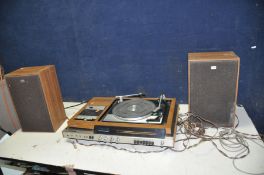 A VINTAGE SONY HMK-40 MUSIC CENTRE with a pair of matching speakers (no lid) (PAT pass and working