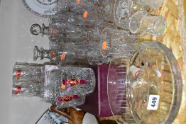 A GROUP OF CUT CRYSTAL AND OTHER GLASSWARES, more than forty pieces to include square and round