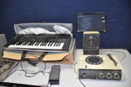 A VINTAGE TECHNICS SX-K150 KEYBOARD with original box, carry case, sustain pedal (euro plug so no
